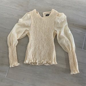Puff sleeve blouse- off white color- used once -